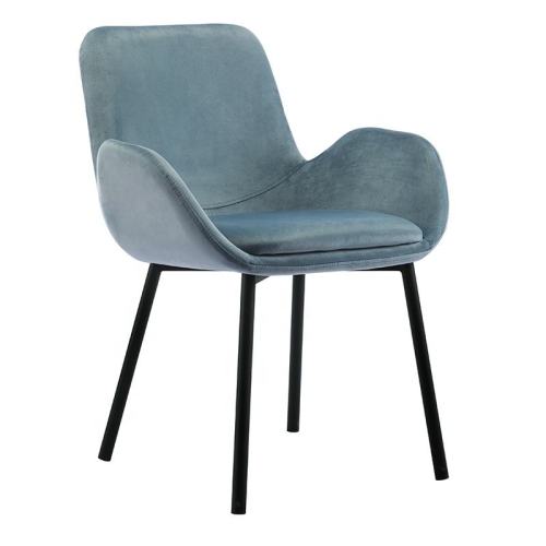 Elegant and comfortable teal fabric armchair