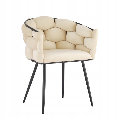Stylish luxury new design beige velvet woven chair