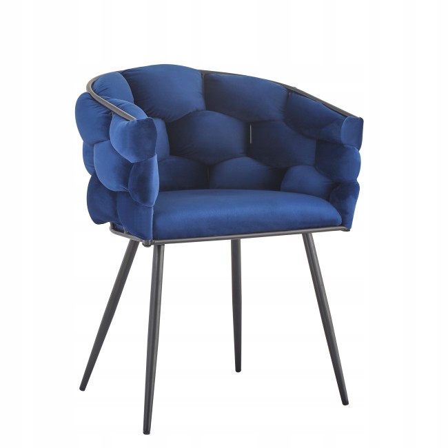 Stylish luxury new design navy blue velvet woven chair