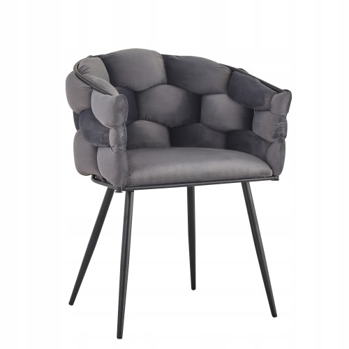 Dark Grey Velvet Woven Chair