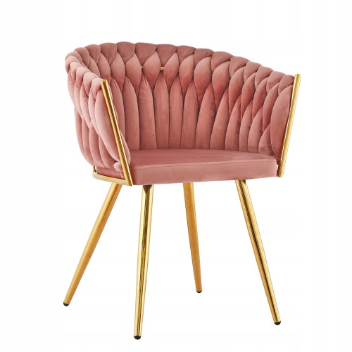 Exquisite and luxurious Pink Velvet Woven Chair