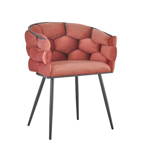Pink Velvet Woven Chair