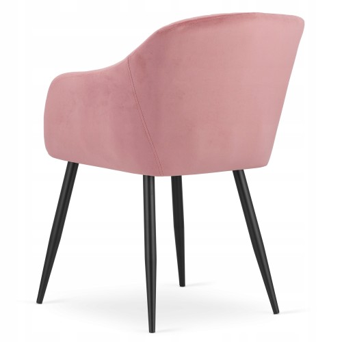 Pink Velvet Cushioned Dining Armchair