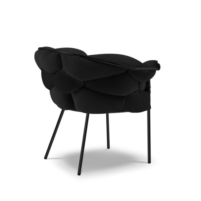 Elegant and luxurious Black Velvet Woven Armchair