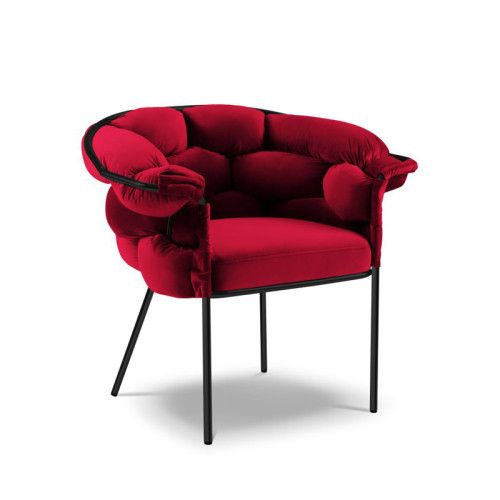 Elegant luxurious Red Velvet Woven Armchair