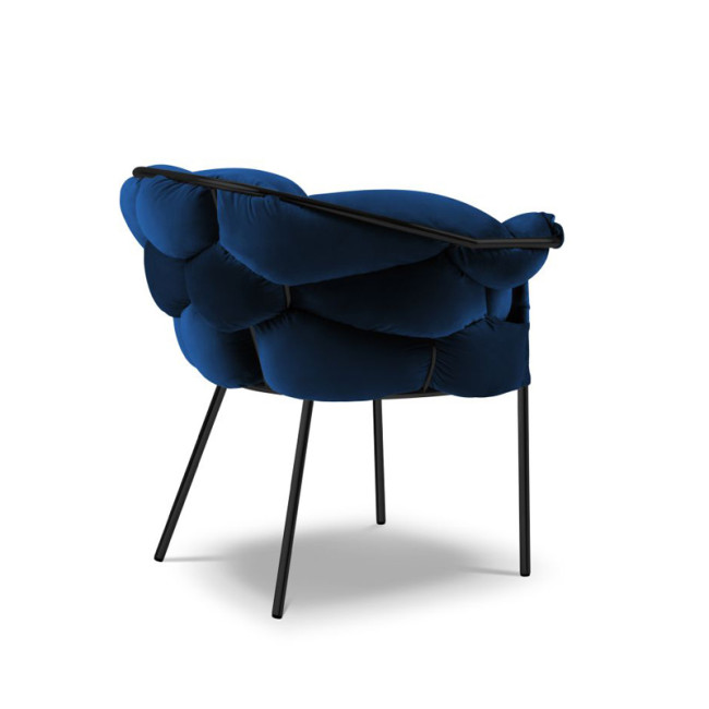Stylish durable blue velvet woven armchair
