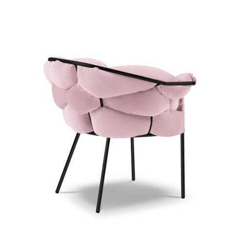 Elegant luxurious light pink Velvet Woven Armchair