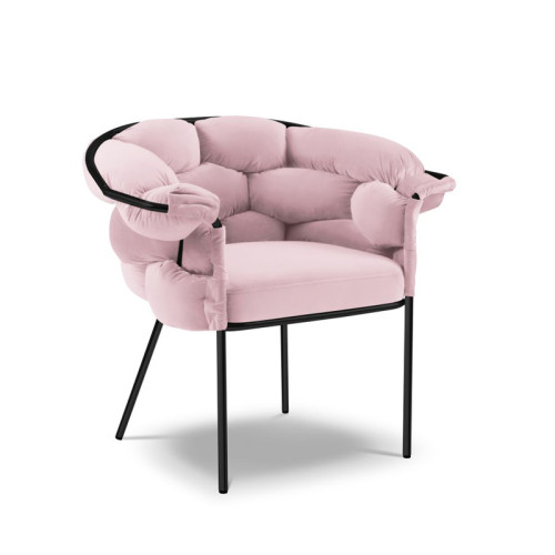 Elegant luxurious light pink Velvet Woven Armchair