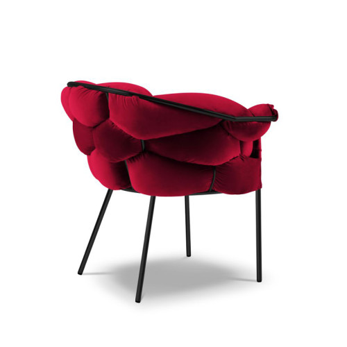 Elegant luxurious Red Velvet Woven Armchair