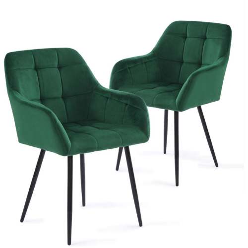 Luxury green velvet dining armchair