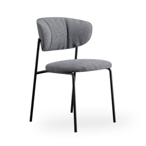 Chinese wholesale restaurant furniture modern design grey fabric metal frame velvet upholstered dining chair