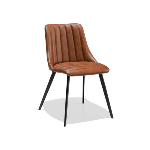 Brown Faux Leather Dining Chair,