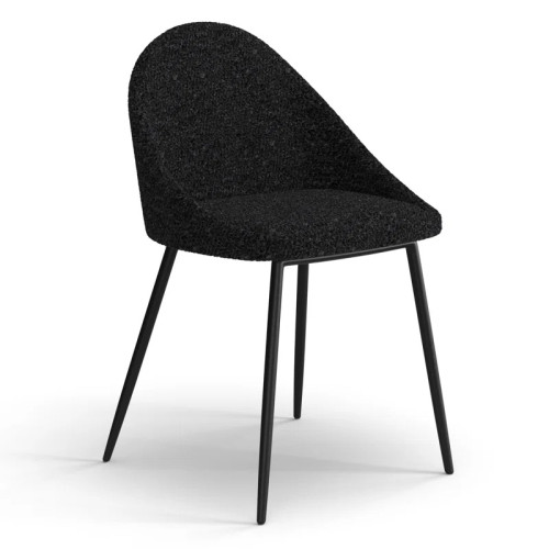 Stylish and comfortable black bouclé dining chair