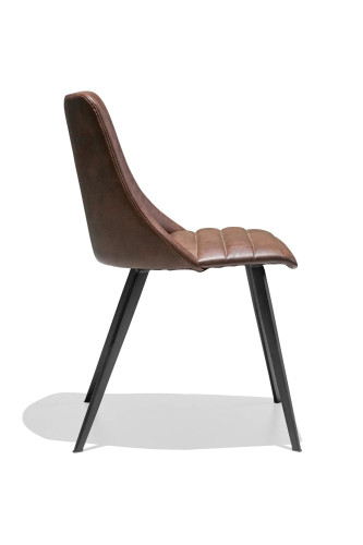 Coffee Color Faux Leather Dining Chair