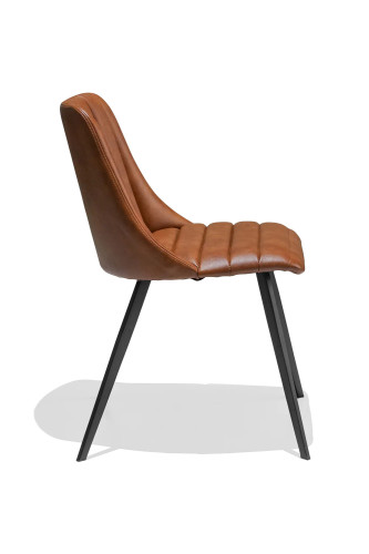Brown Faux Leather Dining Chair,