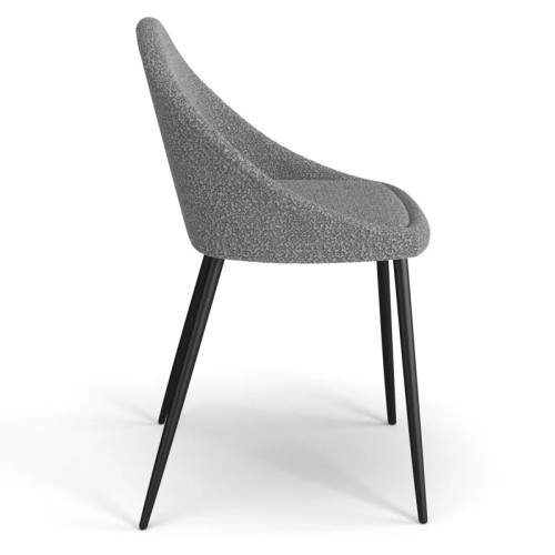 Stylish and comfortable dark grey bouclé dining chair