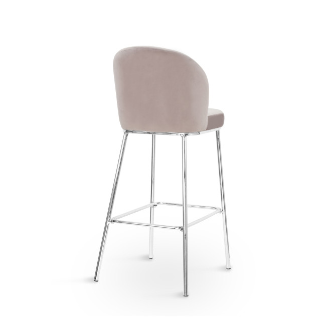 New Designs Velvet Bar Chair with Chromed Legs for Pub Coffee Bar