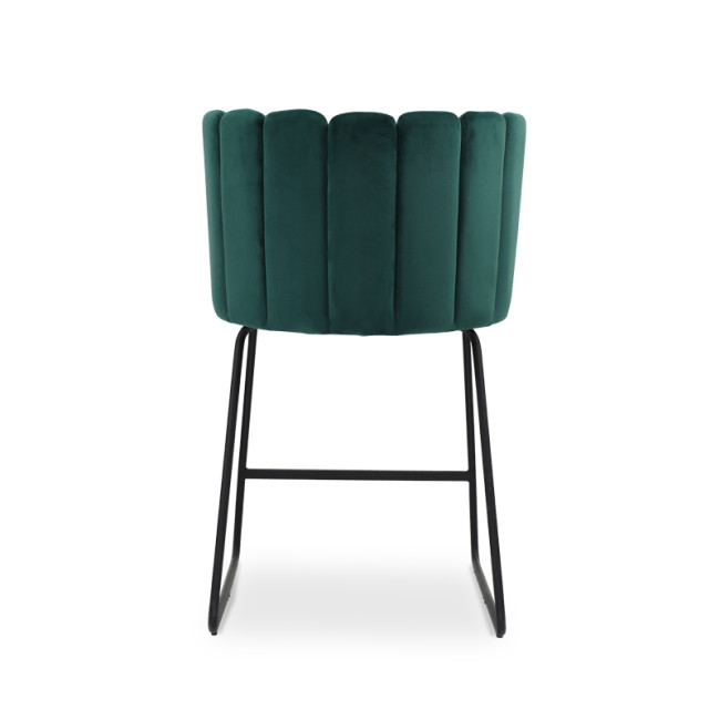 Adjustable Velvet Bar Chair with Matt Black Powder Coated Legs for Dining Chair