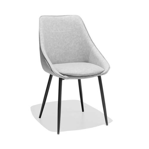 Cushioned Light Grey Upholstered Seat Chair