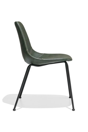 Dark Green Faux Leather Seat Chair 