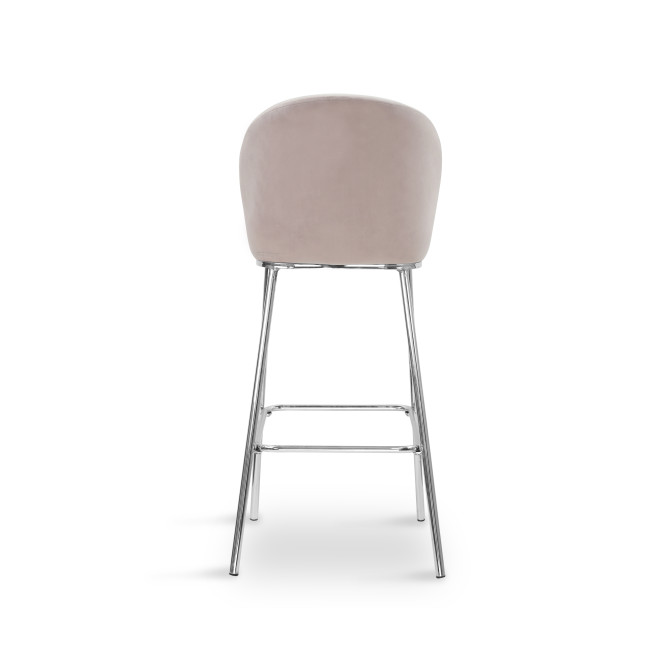New Designs Velvet Bar Chair with Chromed Legs for Pub Coffee Bar