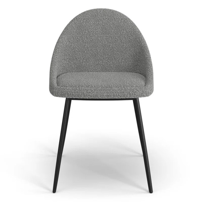 Stylish and comfortable dark grey bouclé dining chair