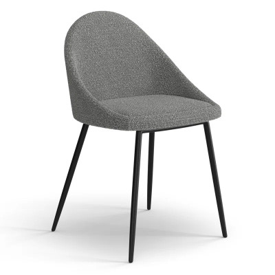 Stylish and comfortable dark grey bouclé dining chair