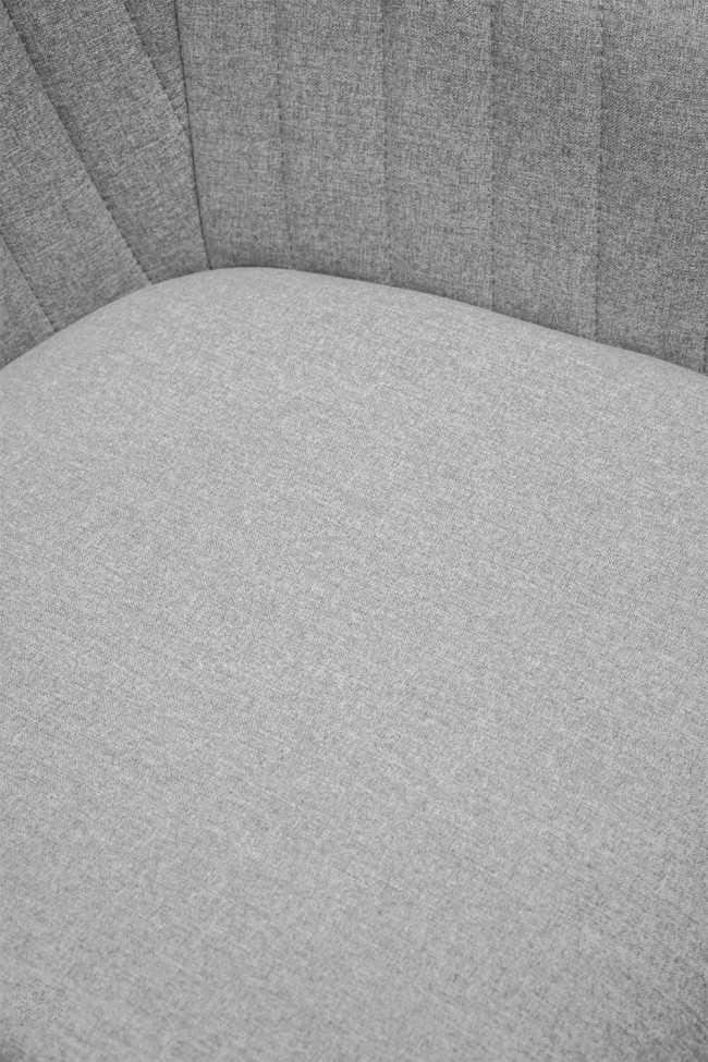 Luxurious light grey fabric dining armchair with cushion