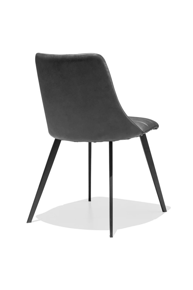 Dark Grey Faux Leather Dining Chair