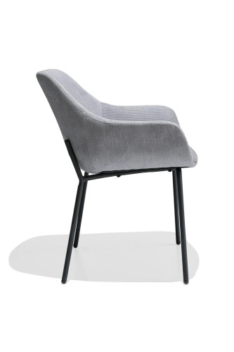 Light grey padded dining chair