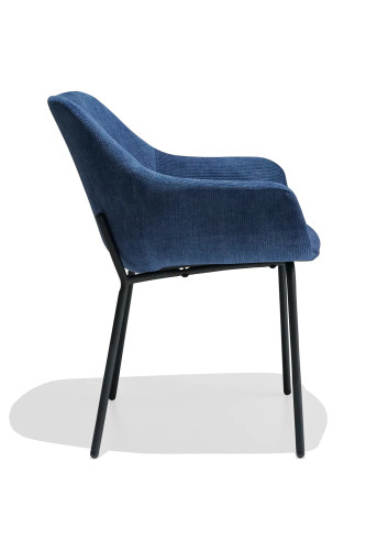 Dark Blue Fabric Dining Chair