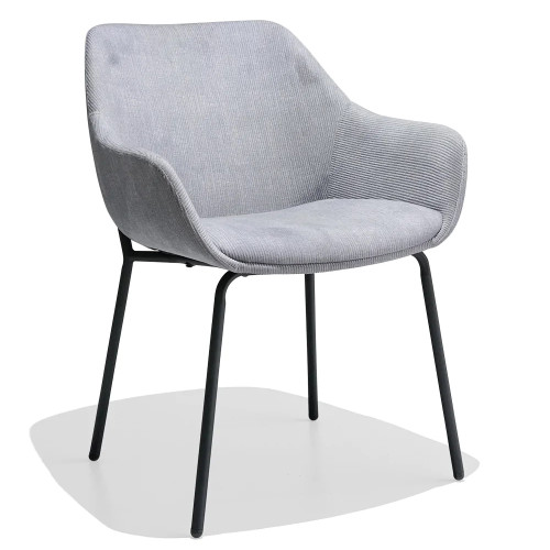 Light grey padded dining chair