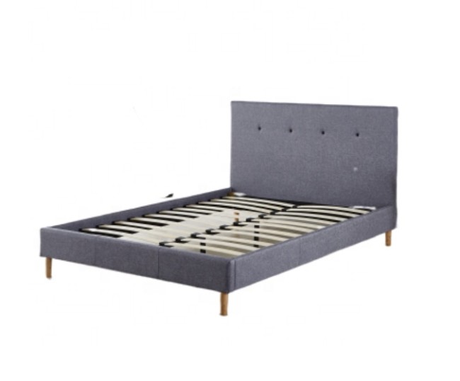 Modern Elegant Simple Home Furniture Bedroom Double Size Plywood Fabric Bed Frame