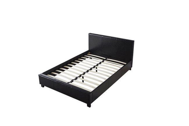 cheap price modern design bedroom furniture white or black faux leather bed frame