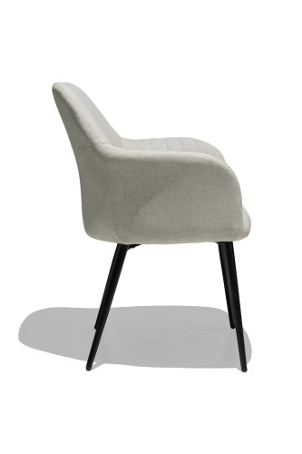 Beige fabric comfortable dining armchair