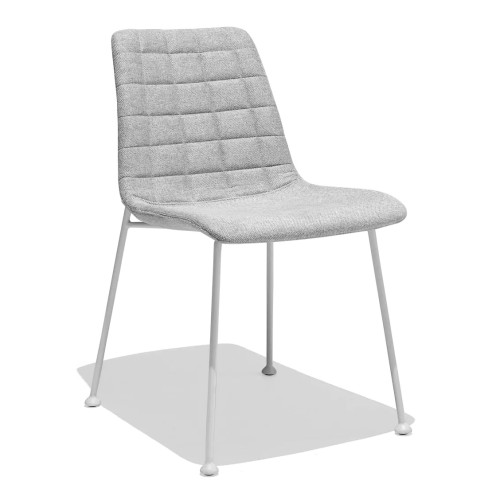 Stylish armless light grey fabric dining chair
