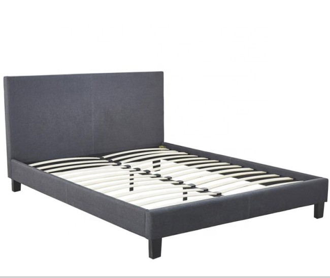 Modern Elegant Simple Home Furniture Bedroom Double Size Plywood Fabric Bed Frame