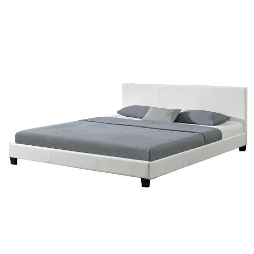 cheap price modern design bedroom furniture white or black faux leather bed frame