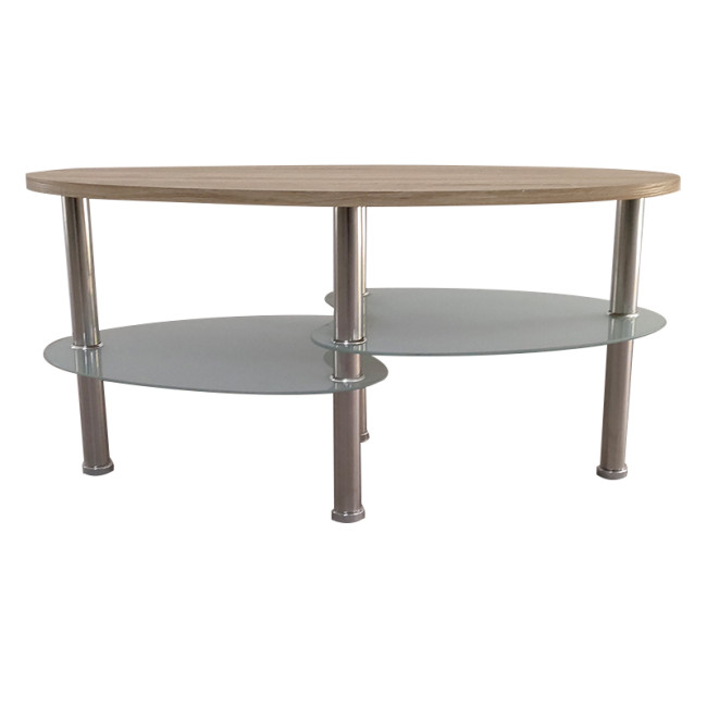 Hot sale living room furniture double metal frame living room coffee table
