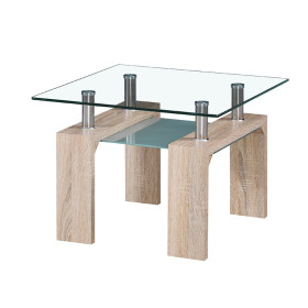 multifunctional restaurant furniture space saver square shape side table tempered glass coffee table for living room