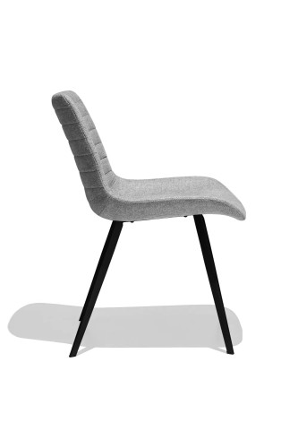 Modern light grey linen fabric dining chair