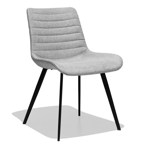 Modern light grey linen fabric dining chair