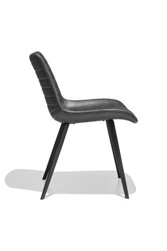 Comfy curved back black upholstered dining chair