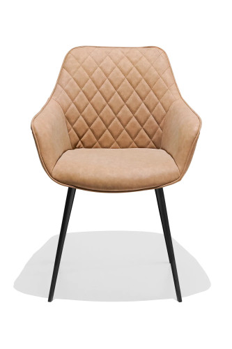 Taupe Upholstered Armchair with Metal Legs