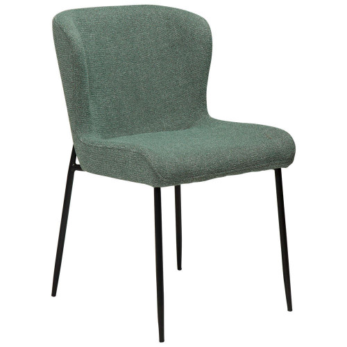 Stylish bean green fabric dining chair