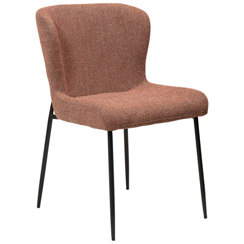 Brick Red Fabric Dining Chair with Metal Legs