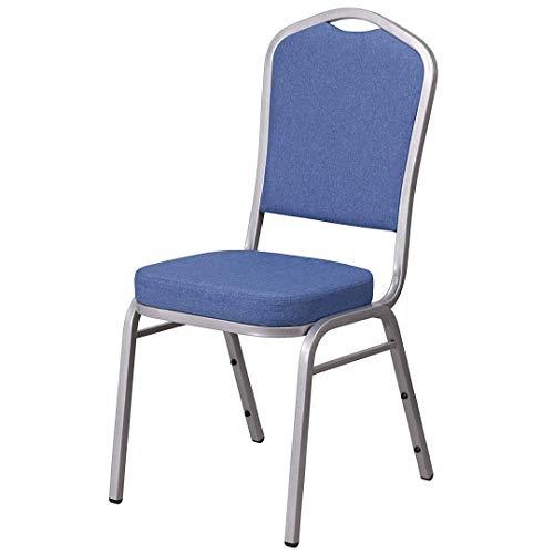 Multipurpose Stacking Chair, Powder Coated Steel Frame Finish - Light Blue Fabric/Silver Frame/2220