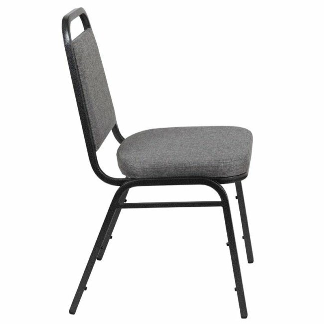Back Banquet Chair in Gray and Silver
