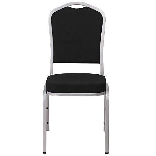 Multipurpose Stacking Chair, Powder Coated Steel Frame Finish - Black Fabric/Silver Frame/2220