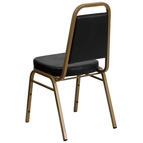 Black Vinyl Elegant Hercules Series Trapezoidal Back Comfortable Stacking Banquet Chair